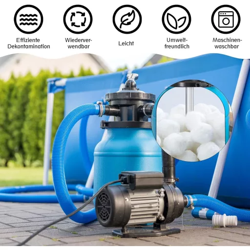 Rinwywey Bile de filtrare 1300g pentru filtru de nisip, curățare piscină, acvariu