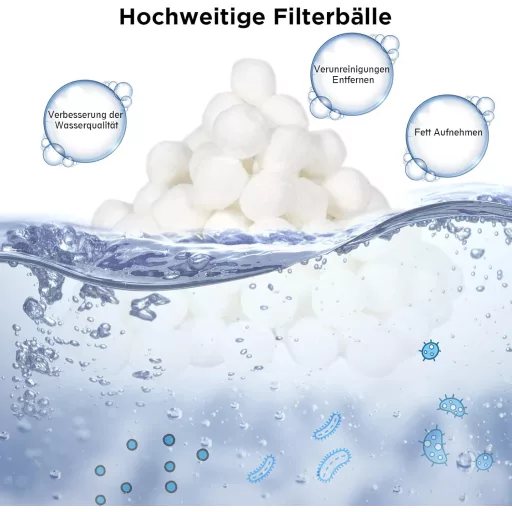 Rinwywey Bile de filtrare 1300g pentru filtru de nisip, curățare piscină, acvariu