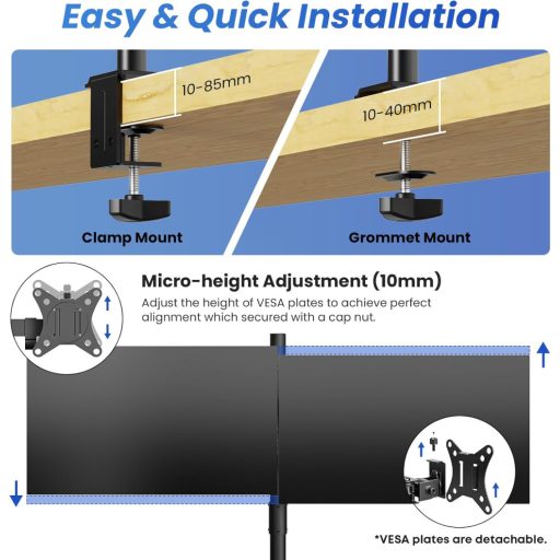 IMtKotW 4 monitoros asztali állvány 17-32 colos képernyőkhöz, dönthető és forgatható