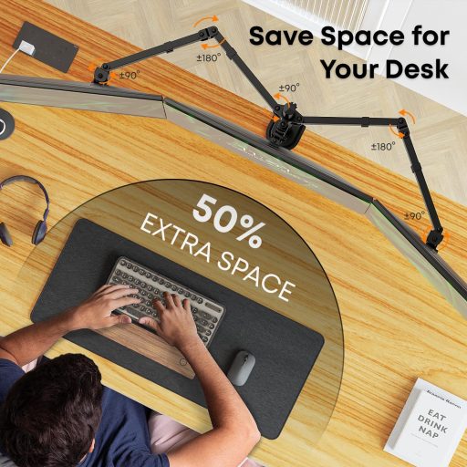 IMtKotW 3 monitoros asztali tartó 17-27 hüvelykes lapos és ívelt képernyőhöz VESA 75x75 100x100