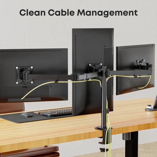 IMtKotW 3 monitoros asztali tartó 17-27 hüvelykes lapos és ívelt képernyőhöz VESA 75x75 100x100