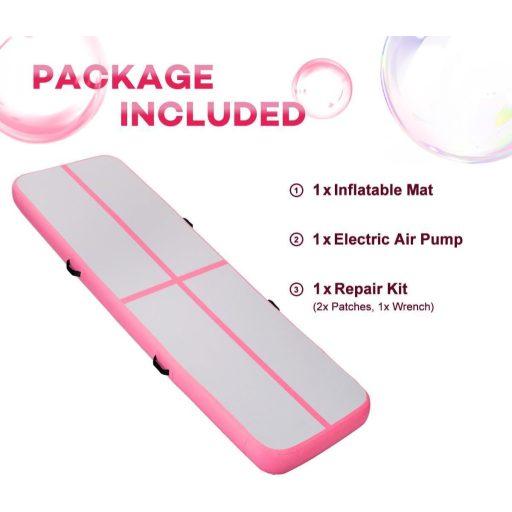 KIKILIVE Saltea gonflabilă pentru gimnastică, 300 x 100 x 20 cm, covor de gimnastică pentru exerciții acrobatice