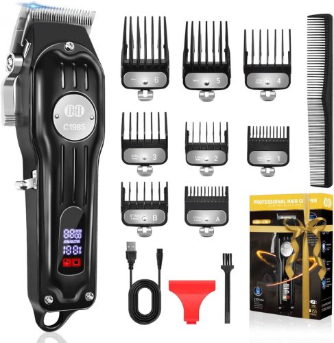 Set Profesional de Tuns Păr și Barbă CIICII - 13 Piese, USB, Fără Fir, cu Ecran LCD, Reîncărcabil, pentru Tuns Acasă A