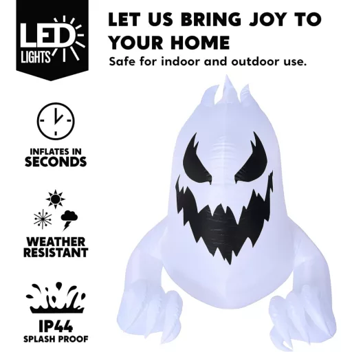 1,4 m Halloween napuhani duh koji probija prozor s crvenim LED svjetlom