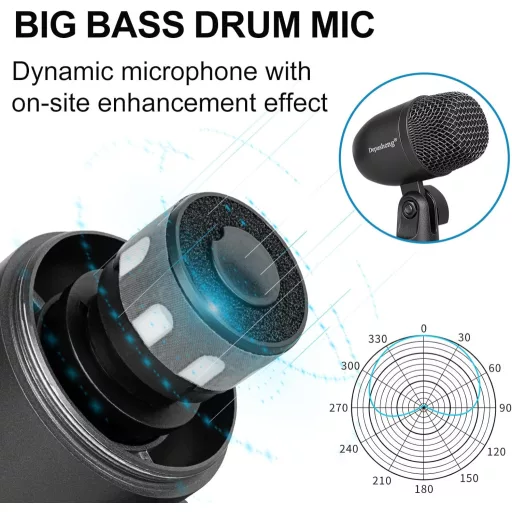 Depusheng Dobmikrofon Szett 5 Mikrofon Fém Ütőhangszer Felvételhez
