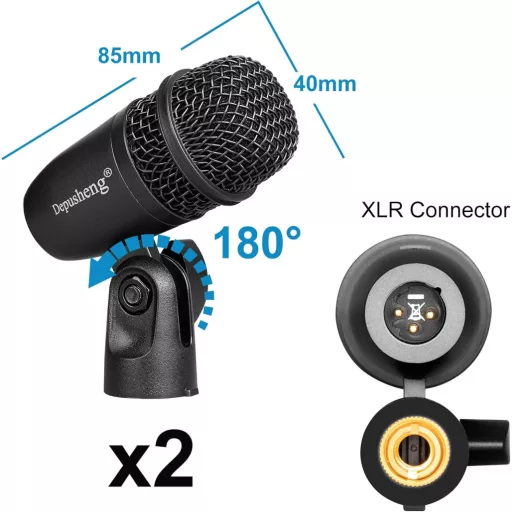 Depusheng set bubnjičarskih mikrofona s 5 mikrofona, metalni, za snimanje