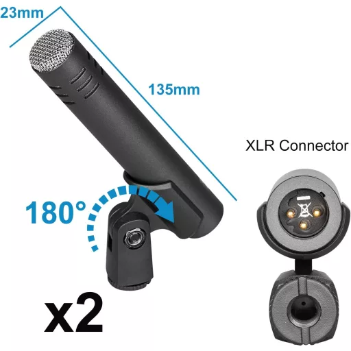 Depusheng set bubnjičarskih mikrofona s 5 mikrofona, metalni, za snimanje
