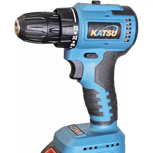 Mașină de găurit și înșurubat cu acumulator KATSU FIT-BAT 21V, fără perii, cu lumină LED