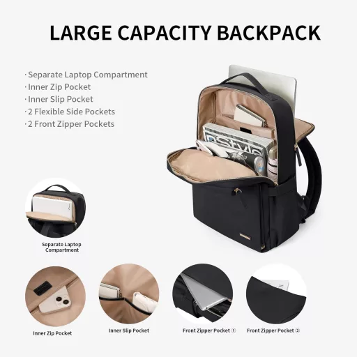 GOLF SUPAGS Ženski ruksak za laptop 15.6" Odobren za zrakoplov, za posao i putovanja