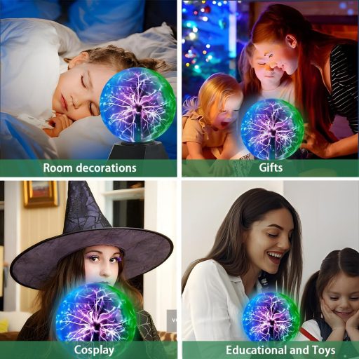 Pheashine 15 cm plazmová guľa citlivá na dotyk a zvuk s trojfarebným LED svetlom