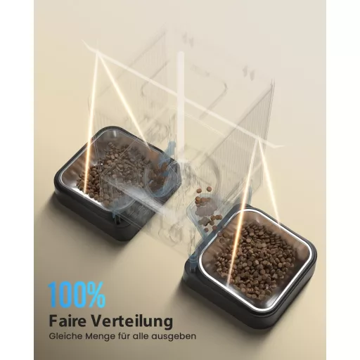 oneisall 5L Automata Macskaeledel Adagoló WiFi Applikációval, 2 Rozsdamentes Tál