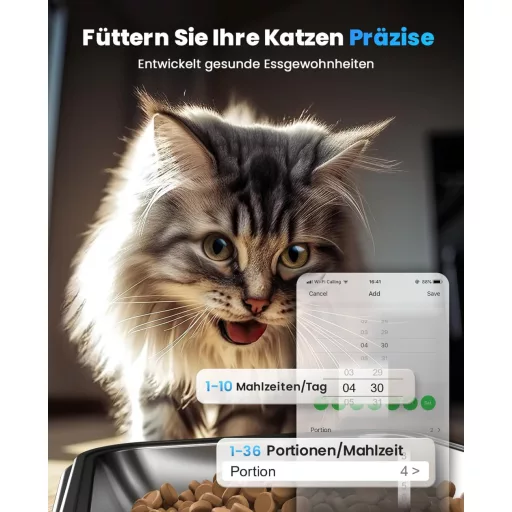 oneisall 5L Automata Macskaeledel Adagoló WiFi Applikációval, 2 Rozsdamentes Tál