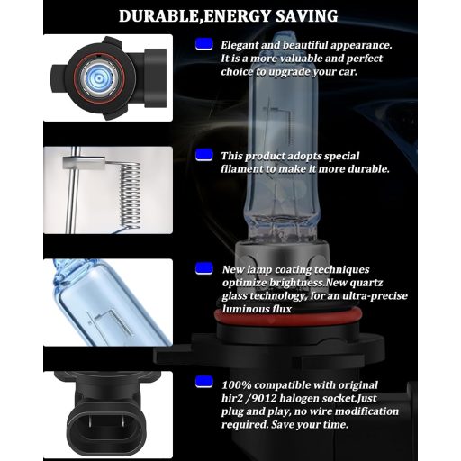 Sada halogénových žiaroviek do auta XELORD H7 H4 H1 55W 12V 5000K