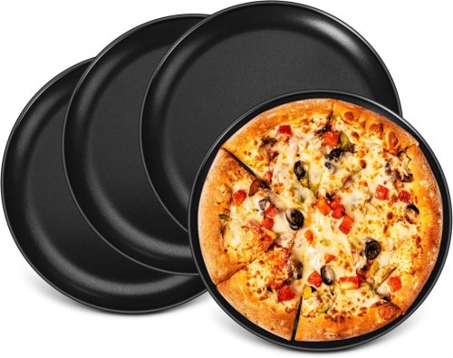 HaWare 30 cm-es tapadásmentes kerek pizzasütő tálca szett, 4 darabos