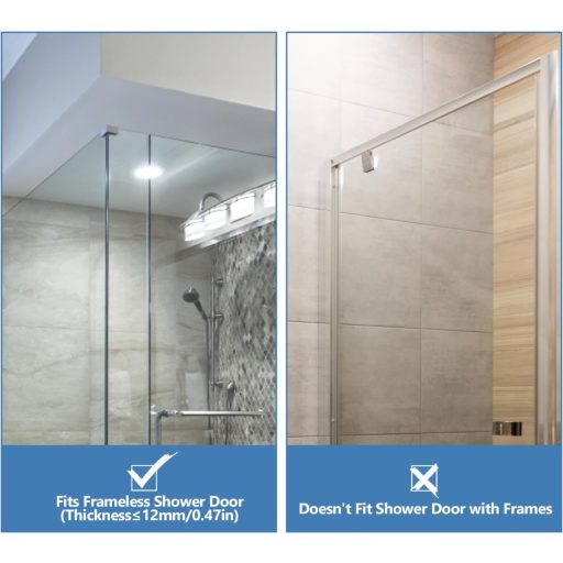 J&V Technologie GmbH Set za vješanje zavjesa za tuš - 6 komada držača za ručnike od nehrđajućeg čelika bez bušenja, kuka za staklena vrata s gumenom zaštitom 10-12 mm željezo