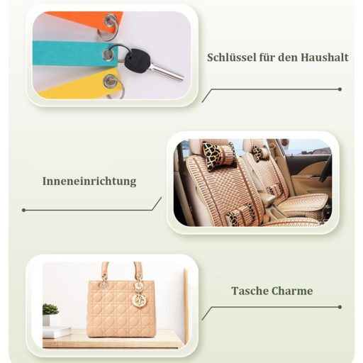 PANGTON VILLA set od 20 raznobojnih filcanih privjesaka za ključeve, za DIY dekoraciju