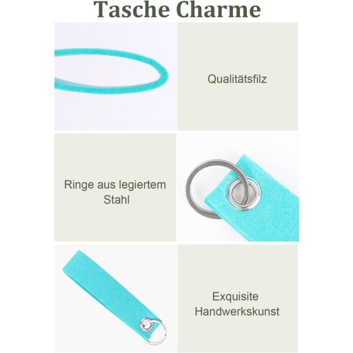 PANGTON VILLA set od 20 raznobojnih filcanih privjesaka za ključeve, za DIY dekoraciju