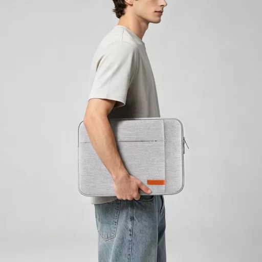 Lacdo Laptop Sleeve 15" MacBook Air M4/M3/M2 és Dell XPS 15 Plus szürke tok