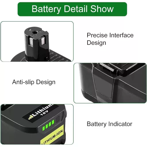 Powtree 2x 18V 5500mAh batéria pre Ryobi ONE+ s LED indikátorom