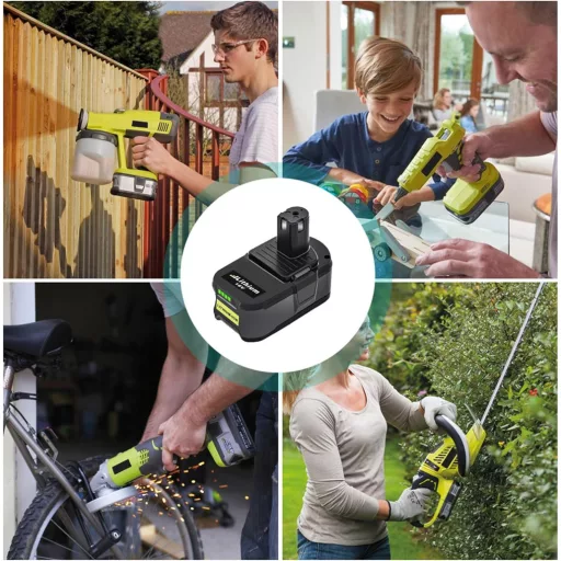 Powtree 2x 18V 5500mAh Ryobi ONE+ Akkumulátor LED kijelzővel
