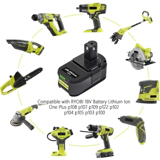 Powtree 2x 18V 5500mAh batéria pre Ryobi ONE+ s LED indikátorom