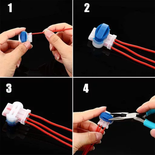 Set de 10 conectori de cablu impermeabili, cu 3 poli.