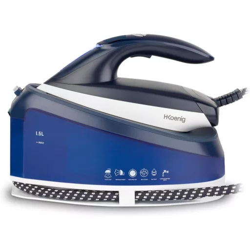 H.Koenig V7 gőzállomás 2200W, 5.5 bar nyomás, 120g/perc gőzlökés, kerámia talp