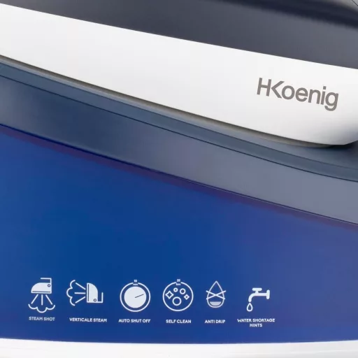 H.Koenig V7 gőzállomás 2200W, 5.5 bar nyomás, 120g/perc gőzlökés, kerámia talp