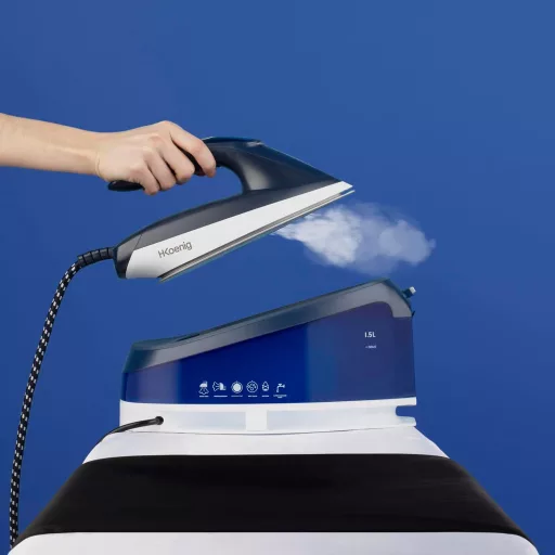 H.Koenig V7 gőzállomás 2200W, 5.5 bar nyomás, 120g/perc gőzlökés, kerámia talp