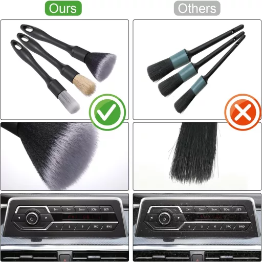 JIZZU 4-dielna súprava kefiek na detailing auta, čistenie kolies a interiéru