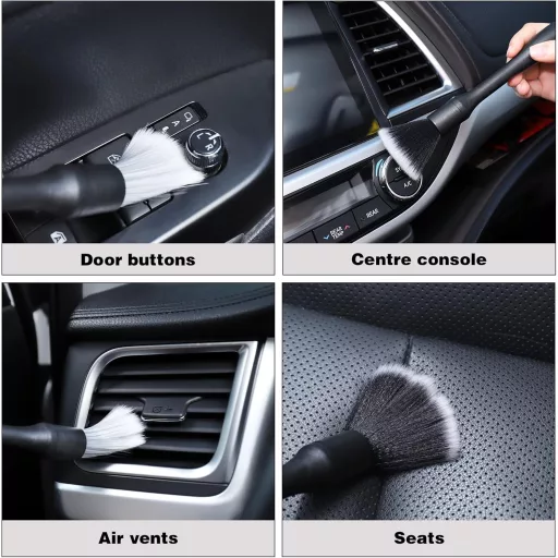 Set 4 perii detailing auto JIZZU, pentru curățarea jantelor și a interiorului