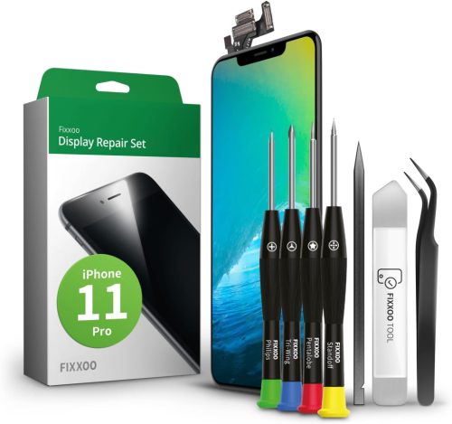 GIGA Fixxoo iPhone 11 Pro Retina LCD Kijelző Csereképernyő - Érintőképernyős Üveg Szerszámkészlettel - Egyszerű Kijelzőjavító Szett