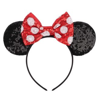   DRESHOW Čelenka s myšími ušami, trblietavý kostýmový doplnok na párty pre ženy