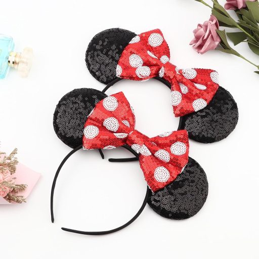 DRESHOW Čelenka s myšími ušami, trblietavý kostýmový doplnok na párty pre ženy