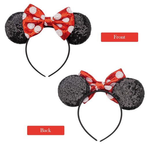 DRESHOW Čelenka s myšími ušami, trblietavý kostýmový doplnok na párty pre ženy