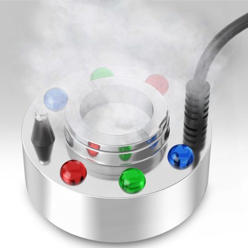 FITNATE Nagy Teljesítményű Ködgép 50W - 1500ml/h Párásító 6 LED Világítással Kerti Tóhoz, Sziklakerthez, Halloween Dekorációhoz, 2,5m Kábell