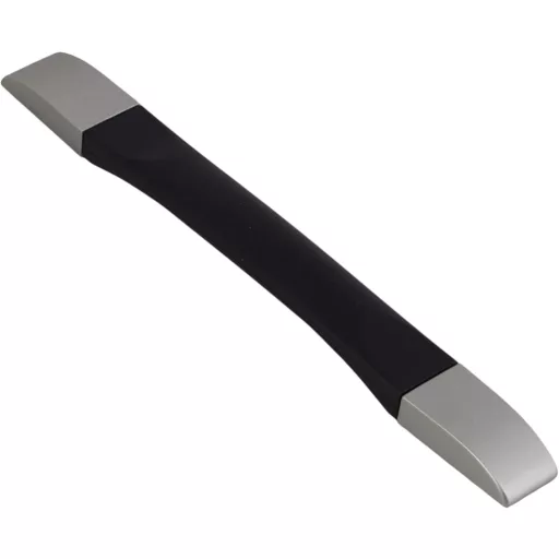 Mxfans Mâner de valiză, piesă de schimb, 15,5 cm, mâner flexibil negru-argintiu din nailon pentru geantă de călătorie, înlocuire