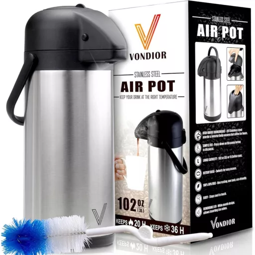 Vondior 3 literes termoszkancsó rozsdamentes acél kávé italdiszpenzér