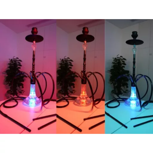 NOBLE HOOKAH 100 cm Shisha szett 4 csatlakozással LED világítással XXL fej