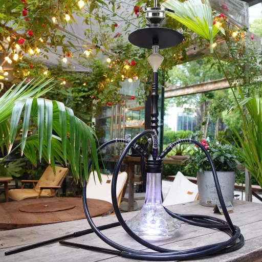 NOBLE HOOKAH 100 cm Shisha szett 4 csatlakozással LED világítással XXL fej