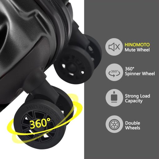 TydeCkare 16 hüvelykes kézipoggyász 2 laptop rekesszel, fekete bőrönd