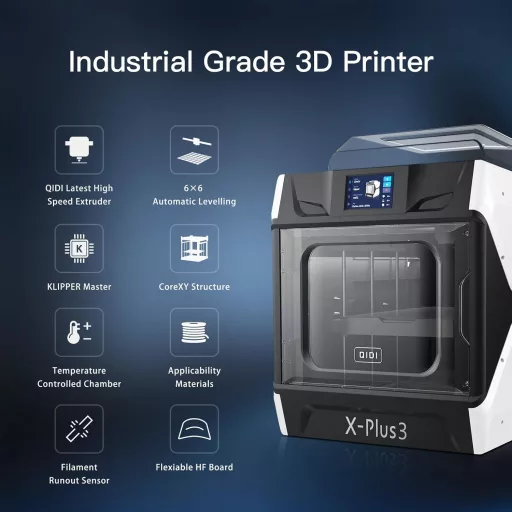 Imprimantă 3D de calitate industrială X-PLUS3, viteză 600mm/s, accelerație 20000mm/s², cameră încălzită 65°C, CoreXY&Klipper, volum de imprimare 280x280x270mm