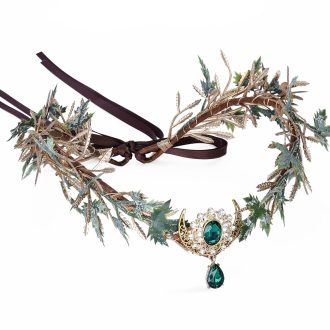   MOSTORY Elfia koruna listová čelenka kostým víly pre ženy stredoveký vavrínový veniec