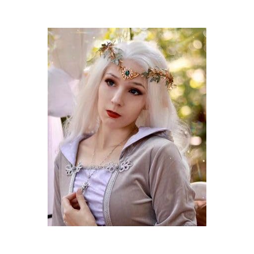 MOSTORY Elfia koruna listová čelenka kostým víly pre ženy stredoveký vavrínový veniec
