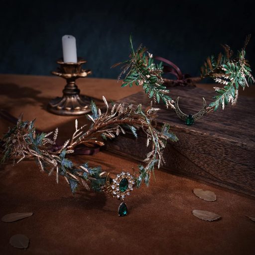 MOSTORY Elfia koruna listová čelenka kostým víly pre ženy stredoveký vavrínový veniec