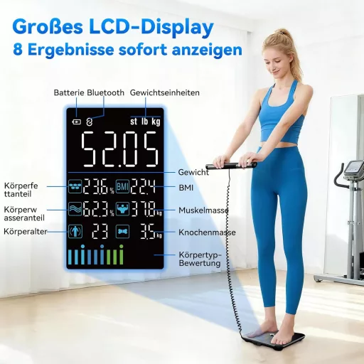 Lepulse P1 testösszetétel mérleg kézi szenzorokkal, 24 felhasználó, testzsír és izomtömeg mérés