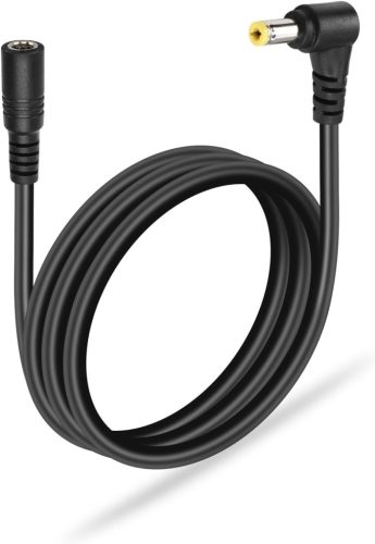 GINTOOYUN DC 5.5x2.5mm Hosszabbító Kábel, 90 Fokos, 3m, 18AWG Réz Tápkábel Biztonsági Kamerákhoz, LED Szalaghoz, CCTV Rendszerekhez