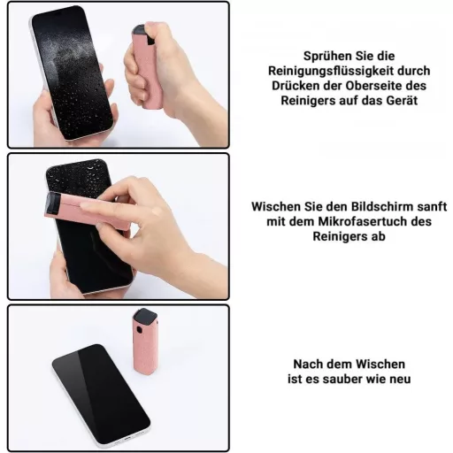 Spray Curăță-Ecrane Universal Roz, 10ml, Rezistent la Praf și Murdărie