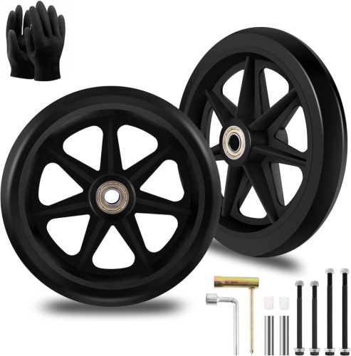SAICOOS 2 db 150 mm-es Tömör Gumikerekes Cserekerék - Környezetbarát PU Anyag, Kopásálló, Univerzális Illeszkedés, Kerekesszékhez