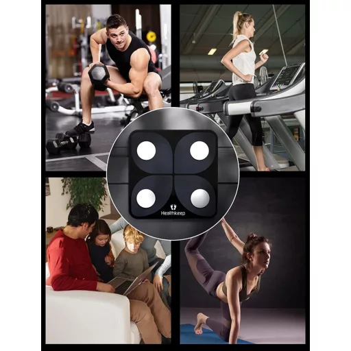 Healthkeep Okos Testösszetétel Mérleg Bluetooth Applikációval - Testzsír BMI Izomtömeg Mérő Digitális Személymérleg Fekete